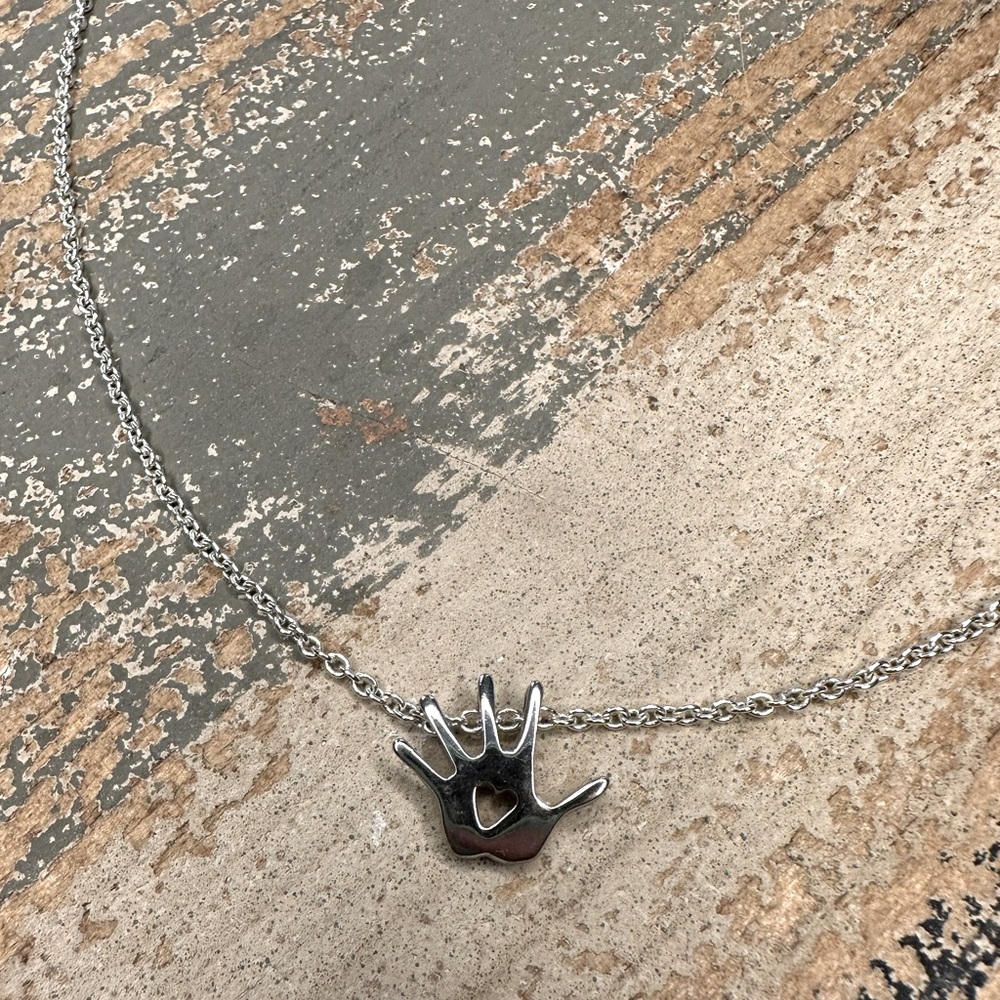 Stella & Dot Heart in Hand Necklace
